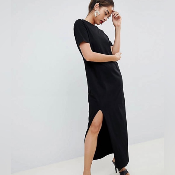 asos black t shirt dress Black T-shirt Dresses